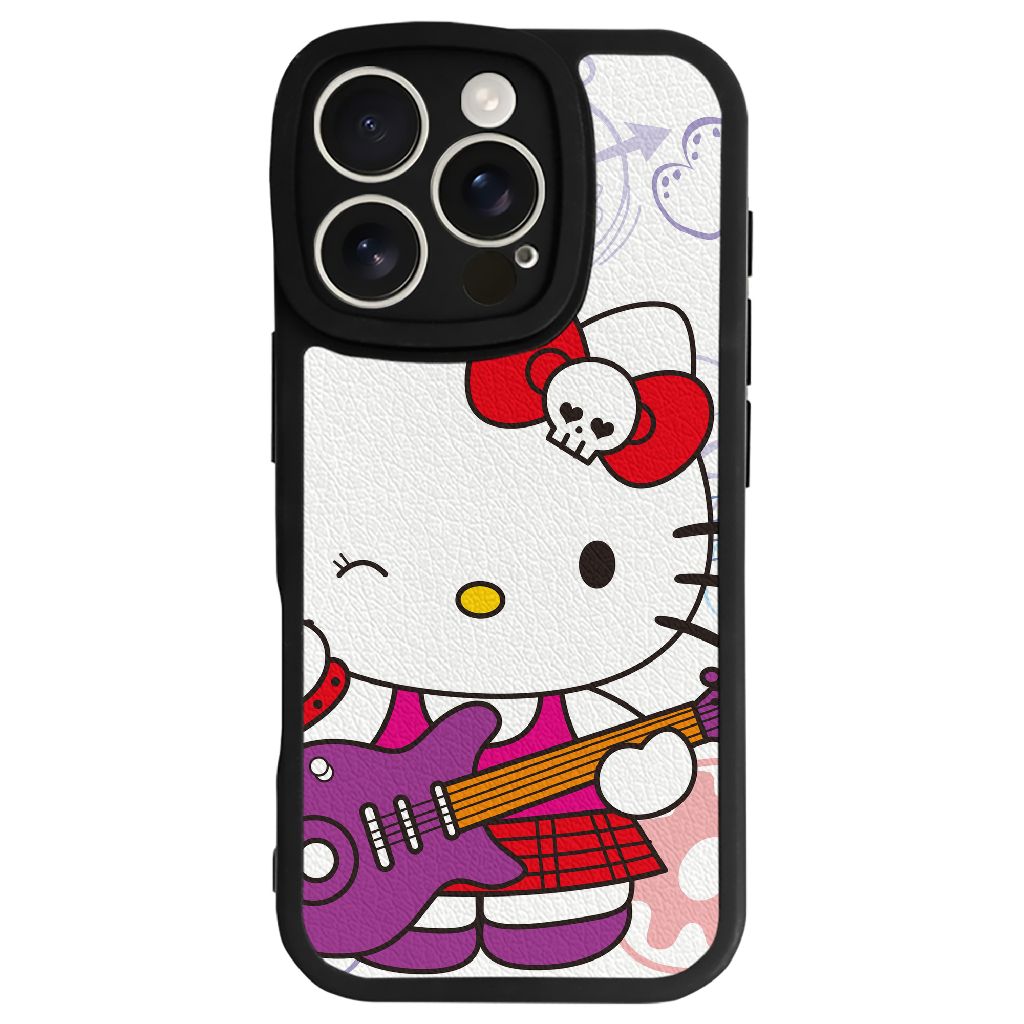 （画像用） Hello Kitty ハローキティ 【iPhone 16シリーズ対応】シリコンスマホケース（レザー調） 材質：シリコン